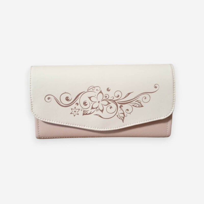 elegáns pénztárca púder-fehér
