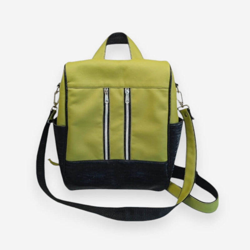 lopásgátlós hátizsák és válltáska oliva zöld-fekete