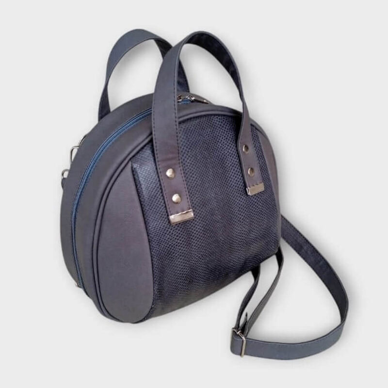 szürke műbőr hátizsák oldal